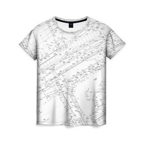 Женская футболка 3D с принтом Топография_01 в Курске, 100% полиэфир ( синтетическое хлопкоподобное полотно) | прямой крой, круглый вырез горловины, длина до линии бедер | survey | геодезист | геодезия | топография