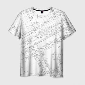 Мужская футболка 3D с принтом Топография_01 в Курске, 100% полиэфир | прямой крой, круглый вырез горловины, длина до линии бедер | Тематика изображения на принте: survey | геодезист | геодезия | топография