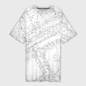 Платье-футболка 3D с принтом Топография_01 в Курске,  |  | survey | геодезист | геодезия | топография