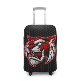 Чехол для чемодана 3D с принтом RED TIGER / Красный тигр в Курске, 86% полиэфир, 14% спандекс | двустороннее нанесение принта, прорези для ручек и колес | 