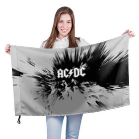 Флаг 3D с принтом AC/DC в Курске, 100% полиэстер | плотность ткани — 95 г/м2, размер — 67 х 109 см. Принт наносится с одной стороны | ac dc | atco | atlantic | columbia | east west | elektra | emi | epic | ангус янг | крис слэйд | музыка | стиви янг | эксл роуз