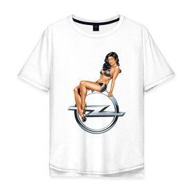Мужская футболка хлопок Oversize с принтом Pin-Up Girls Opel в Курске, 100% хлопок | свободный крой, круглый ворот, “спинка” длиннее передней части | Тематика изображения на принте: 