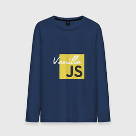 Мужской лонгслив хлопок с принтом Vanilla JS в Курске, 100% хлопок |  | code | javascript | js | programming | vanilla | код | кодер | программирование | программист | разработчик | скрипт