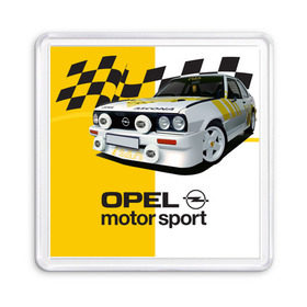 Магнит 55*55 с принтом Opel Motor Sport Ascona B в Курске, Пластик | Размер: 65*65 мм; Размер печати: 55*55 мм | 
