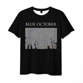 Мужская футболка 3D с принтом Blue October в Курске, 100% полиэфир | прямой крой, круглый вырез горловины, длина до линии бедер | 