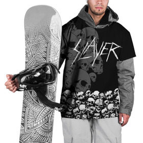Накидка на куртку 3D с принтом Slayer Black в Курске, 100% полиэстер |  | Тематика изображения на принте: hard | heavy | metal | rock | skull | trash | метал | рок | слеер | слейер | слэер | слэйер | треш | трэш | череп | черепа