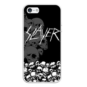 Чехол для iPhone 5/5S матовый с принтом Slayer Black в Курске, Силикон | Область печати: задняя сторона чехла, без боковых панелей | hard | heavy | metal | rock | skull | trash | метал | рок | слеер | слейер | слэер | слэйер | треш | трэш | череп | черепа