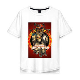 Мужская футболка хлопок Oversize с принтом Five Finger Death Punch 2 в Курске, 100% хлопок | свободный крой, круглый ворот, “спинка” длиннее передней части | 5fdp | ffdp | five finger death punch