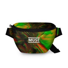 Поясная сумка 3D с принтом Muse music в Курске, 100% полиэстер | плотная ткань, ремень с регулируемой длиной, внутри несколько карманов для мелочей, основное отделение и карман с обратной стороны сумки застегиваются на молнию | logo | muse | music | pop | rock | usa | альтернатива | америка | металл | музыка | музыкальный | поп | рок