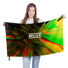 Флаг 3D с принтом Muse music в Курске, 100% полиэстер | плотность ткани — 95 г/м2, размер — 67 х 109 см. Принт наносится с одной стороны | logo | muse | music | pop | rock | usa | альтернатива | америка | металл | музыка | музыкальный | поп | рок
