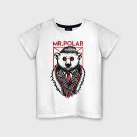 Детская футболка хлопок с принтом Медведь в Курске, 100% хлопок | круглый вырез горловины, полуприлегающий силуэт, длина до линии бедер | криминал | мафия | мистер | полярный