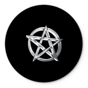 Коврик круглый с принтом Пентаграмма в Курске, резина и полиэстер | круглая форма, изображение наносится на всю лицевую часть | звезда | знаки | круг | магия | оккультизм | пентаграмма | пентакль | символы | сокральность | эзотерика