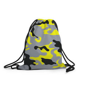 Рюкзак-мешок 3D с принтом Yellow camouflage в Курске, 100% полиэстер | плотность ткани — 200 г/м2, размер — 35 х 45 см; лямки — толстые шнурки, застежка на шнуровке, без карманов и подкладки | camouflage | камуфляж | комуфляж