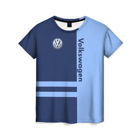 Женская футболка 3D с принтом Volkswagen в Курске, 100% полиэфир ( синтетическое хлопкоподобное полотно) | прямой крой, круглый вырез горловины, длина до линии бедер | volkswagen | авто | автомобиль | вольксваген | лого | машина | фолькс ваген | фольксваген | эмблема
