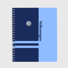 Тетрадь с принтом Volkswagen в Курске, 100% бумага | 48 листов, плотность листов — 60 г/м2, плотность картонной обложки — 250 г/м2. Листы скреплены сбоку удобной пружинной спиралью. Уголки страниц и обложки скругленные. Цвет линий — светло-серый
 | Тематика изображения на принте: volkswagen | авто | автомобиль | вольксваген | лого | машина | фолькс ваген | фольксваген | эмблема