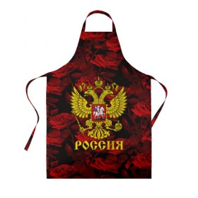 Фартук 3D с принтом Russia flower red collection в Курске, 100% полиэстер | общий размер — 65 х 85 см, ширина нагрудника — 26 см, горловина — 53 см, длина завязок — 54 см, общий обхват в поясе — 173 см. Принт на завязках и на горловине наносится с двух сторон, на основной части фартука — только с внешней стороны | 