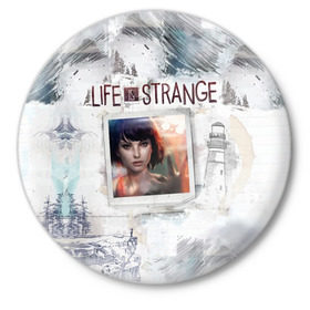 Значок с принтом Max. Life is Strange. в Курске,  металл | круглая форма, металлическая застежка в виде булавки | макс | странная жизнь