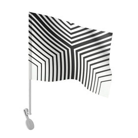 Флаг для автомобиля с принтом Кибер Зебра в Курске, 100% полиэстер | Размер: 30*21 см | black and white stripes | geometry | vest | zebra | геометрия | зебра | тельняшка | черно белая полоска