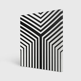 Холст квадратный с принтом Кибер Зебра в Курске, 100% ПВХ |  | black and white stripes | geometry | vest | zebra | геометрия | зебра | тельняшка | черно белая полоска