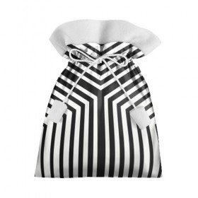 Подарочный 3D мешок с принтом Кибер Зебра в Курске, 100% полиэстер | Размер: 29*39 см | black and white stripes | geometry | vest | zebra | геометрия | зебра | тельняшка | черно белая полоска