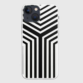 Чехол для iPhone 13 mini с принтом Кибер Зебра в Курске,  |  | black and white stripes | geometry | vest | zebra | геометрия | зебра | тельняшка | черно белая полоска
