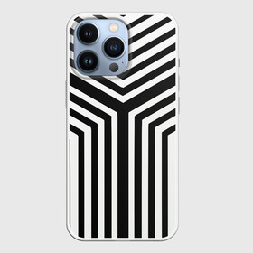 Чехол для iPhone 13 Pro с принтом Кибер Зебра в Курске,  |  | Тематика изображения на принте: black and white stripes | geometry | vest | zebra | геометрия | зебра | тельняшка | черно белая полоска