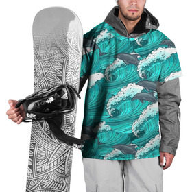 Накидка на куртку 3D с принтом Дельфины в Курске, 100% полиэстер |  | Тематика изображения на принте: dolphins | fish | ocean | pattern | sea | summer | waves | волны | дельфины | лето | море | океан | паттерн | рыбы