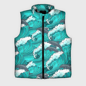 Мужской жилет утепленный 3D с принтом Дельфины в Курске,  |  | dolphins | fish | ocean | pattern | sea | summer | waves | волны | дельфины | лето | море | океан | паттерн | рыбы