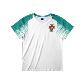 Детская футболка 3D с принтом Portugal 2018 WC Anthem away в Курске, 100% гипоаллергенный полиэфир | прямой крой, круглый вырез горловины, длина до линии бедер, чуть спущенное плечо, ткань немного тянется | 