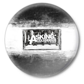 Значок с принтом Asking Alexandria в Курске,  металл | круглая форма, металлическая застежка в виде булавки | Тематика изображения на принте: 
