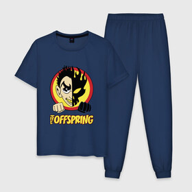 Мужская пижама хлопок с принтом The Offspring в Курске, 100% хлопок | брюки и футболка прямого кроя, без карманов, на брюках мягкая резинка на поясе и по низу штанин
 | the offspring | офспринг | оффспринг | рок