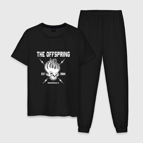 Мужская пижама хлопок с принтом The Offspring est 1984 в Курске, 100% хлопок | брюки и футболка прямого кроя, без карманов, на брюках мягкая резинка на поясе и по низу штанин
 | offspring | офспринг | оффспринг | рок