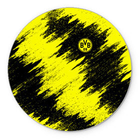 Коврик круглый с принтом FC Borussia Dortmund в Курске, резина и полиэстер | круглая форма, изображение наносится на всю лицевую часть | боруссия | дортмунд