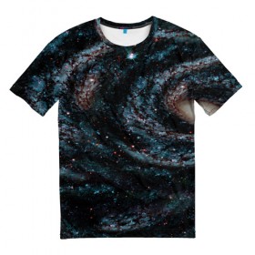 Мужская футболка 3D с принтом Галактика в Курске, 100% полиэфир | прямой крой, круглый вырез горловины, длина до линии бедер | abstraction | cosmos | nebula | space | star | universe | абстракция | вселенная | звезды | космос | мир | планеты