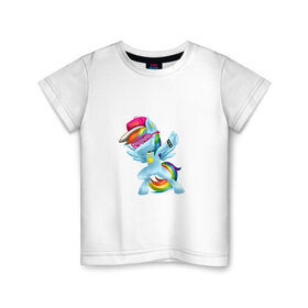 Детская футболка хлопок с принтом DAB! в Курске, 100% хлопок | круглый вырез горловины, полуприлегающий силуэт, длина до линии бедер | 