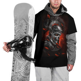 Накидка на куртку 3D с принтом Мертвый легионер в Курске, 100% полиэстер |  | Тематика изображения на принте: зомби | легионер | рим | скелет | череп