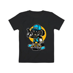 Детская футболка хлопок с принтом Дикарь в Противогазе в Курске, 100% хлопок | круглый вырез горловины, полуприлегающий силуэт, длина до линии бедер | savage | анархия