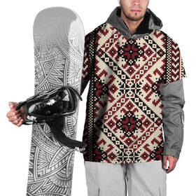 Накидка на куртку 3D с принтом Славянский орнамент белый в Курске, 100% полиэстер |  | Тематика изображения на принте: русь | старинный | традиция | узор