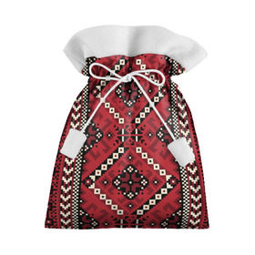 Подарочный 3D мешок с принтом Славянский орнамент красный в Курске, 100% полиэстер | Размер: 29*39 см | русь | старинный | традиция | узор