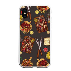 Чехол для iPhone XS Max матовый с принтом Вкуснятина в Курске, Силикон | Область печати: задняя сторона чехла, без боковых панелей | барбекю | еда | кулинария | мясо | повар | стейк | шашлык