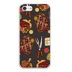 Чехол для iPhone 5/5S матовый с принтом Вкуснятина в Курске, Силикон | Область печати: задняя сторона чехла, без боковых панелей | барбекю | еда | кулинария | мясо | повар | стейк | шашлык
