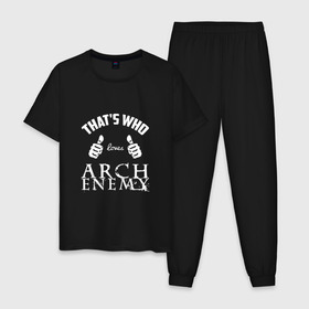 Мужская пижама хлопок с принтом Вот кто любит Arch Enemy в Курске, 100% хлопок | брюки и футболка прямого кроя, без карманов, на брюках мягкая резинка на поясе и по низу штанин
 | 