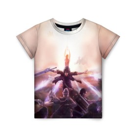 Детская футболка 3D с принтом Final Fantasy XV в Курске, 100% гипоаллергенный полиэфир | прямой крой, круглый вырез горловины, длина до линии бедер, чуть спущенное плечо, ткань немного тянется | Тематика изображения на принте: 