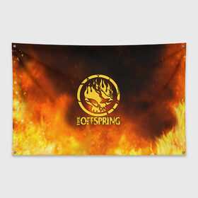 Флаг-баннер с принтом The Offspring в Курске, 100% полиэстер | размер 67 х 109 см, плотность ткани — 95 г/м2; по краям флага есть четыре люверса для крепления | the offspring | офспринг | оффспринг | рок