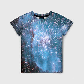 Детская футболка 3D с принтом Космический фон в Курске, 100% гипоаллергенный полиэфир | прямой крой, круглый вырез горловины, длина до линии бедер, чуть спущенное плечо, ткань немного тянется | abstraction | cosmos | nebula | space | star | universe | абстракция | вселенная | звезды | космос | мир | планеты