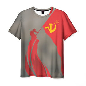 Мужская футболка 3D с принтом День победы Рейхстаг в Курске, 100% полиэфир | прямой крой, круглый вырез горловины, длина до линии бедер | 9мая | великая | война | героя | день | звезда | знамя | отечественная | победы | рейхстаг