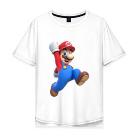 Мужская футболка хлопок Oversize с принтом Марио Б в Курске, 100% хлопок | свободный крой, круглый ворот, “спинка” длиннее передней части | брат | марио | марио бро | супер