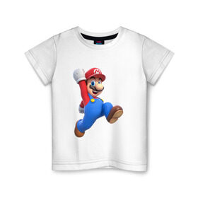 Детская футболка хлопок с принтом Марио Б в Курске, 100% хлопок | круглый вырез горловины, полуприлегающий силуэт, длина до линии бедер | брат | марио | марио бро | супер