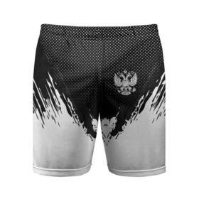 Мужские шорты 3D спортивные с принтом RUSSIA SPORT BLACK в Курске,  |  | 