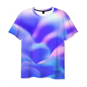 Мужская футболка 3D с принтом Neon waves в Курске, 100% полиэфир | прямой крой, круглый вырез горловины, длина до линии бедер | Тематика изображения на принте: 